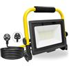 PICAA Faro da Lavoro a LED 6500K, 5000LM Proiettore Portatile Super Luminoso, Rotazione a 180° con Supporto Pieghevole Proiettore da Costruzione per Campeggio, Riparazione Auto, Escursionismo e Pesca