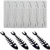 Zfseyuh Stampi Silicone per Tuiles Lisca di Pesce,Stampo in Silicone per Tulle,Stampo per Torta in Pizzo per Cioccolato,Burro,Fondente,Zucchero,Torte,Piatti(6 Fori Lische di Pesce)