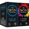 SKYN Extra-Lube, Preservativi Senza Lattice Extra Lubrificati Pacco da 30 + 5 Preservativi SKYN Five Senses