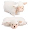 Brubaker Cuscino Animale Pecora - 2 in 1 Animale di Peluche e Cuscino Coccoloso - 40 x 30 cm Cuscino Decorativo - Cuscino di Peluche per Bambini Pieghevole con Velcro - Cuscino Animale Pecora - Beige