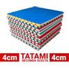 TATAMI BICOLORE ROSSO/BLU IN EVA SPESSORE 4 CM CON 3 BORDI IN DOTAZIONE -  Dimensioni 100x100