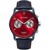 DeTomaso SORPASSO MACCHINA Blue Rosso Orologio da polso da uomo analogico al quarzo cinturino in pelle Blu, blu, cinghia