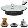 zalati Espositore Rotante Piattaforma Girevole Motorizzata Piedistalli per Spettacolo Elettrico a 360° con Rivestimento a Specchio per Action Figures, Fotografia, Gioielli e Unboxing