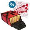 Tecnafood Borsa termica per pizza - Morbida - Per 4 cartoni 41x41x4,5 cm