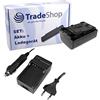 Trade-Shop Set 2 in 1: batteria per fotocamera 1000 mAh + caricatore con adattatore per auto compatibile con Sony FRD-AX53 FDR-AX53E FDR-AX700 FDR-AX700E HDR-CX450 HDR-CX625