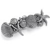 Dreamtimes Pinza per capelli di stelle marine pinze per capelli guscio Pearl accessori per capelli Vintage metallo fabbricato a mano grande barrette di metallo francese per capelli per donne (argento)