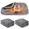 BBTO 4 Pezzi Tappetino Autoriscaldante per Gatti e Cani Materassino per Animali Domestici Tappeto Termico Caldo Che Riflette Calore Cuccia Lavabile Coperta per Esterni Interni(Grigio,40 x 50 cm)