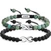 COAI Bracciali di Coppia Infinito per Lui e Lei con Perle di Onice Opaco e Turchese Africano