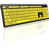 XiaoXIN Tastiera cablata - Tastiera gialla a caratteri grandi per anziani, design a tasti grandi plug-and-play USB ad alta compatibilità, contrasto elevato, digitazione silenziosa, resistente agli spr