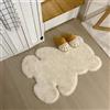 zhxinashu Tappeto Salotto a Forma di Orso, Tappeto Camera Morbido, Moquette in Pelliccia Sintetica, Zerbino Pelo Lungo per Sedia Divano Stuoia(Beige, 75 x 105cm)
