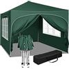 WOLTU Gazebo Pieghevole da Giardino, Gazebo Impermeabile Pop Up da 3x3m con Pannelli Laterali, Tendone da Esterno, Altezza Regolabile, Protezione UV, con Custodia Verde