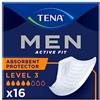 Tena - Tena Men Active Fit Livello 3 Incontinenza Pads - 16 Pezzi