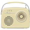 FOREVER Setty Radio Retro anni '50's altoparlante Bluetooth portatile senza fili retrò vintage radio come decorazione cucina con funzione USB SD Aux Beige