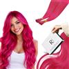RUNATURE Extension Cheratina Capelli Veri I Tip 40cm 25s 25g Rosa Extension Capelli Colorati #HotPink