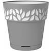 Stefanplast vaso cloe grigio/bianco cm 15x15x15h