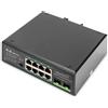 DIGITUS Industrial Gigabit Ethernet PoE+ Switch 8-port PoE + 2-port SFP, 802.3at, DIN rail