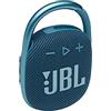 JBL Clip 4,Mini altoparlante Bluetooth portatile, grande audio e basso punchy, moschettone integrato, IP67 impermeabile e antipolvere, 10 ore di riproduzione, esterno e viaggio, colore: blu