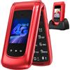 uleway 4G Telefono Cellulare per Anziani con tasti grandi,Dual SIM Cellulare a conchiglia con tasto SOS, Pantalla 2,4+1.77