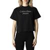 Calvin Klein Jeans Silver Embroidery Loose Tee T-Shirt, CK Black, XS Donna