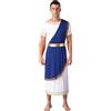 inlzdz Costume Toga Greca per Uomo Costume da Carnevale Festa di Halloween Fancy Dress per Travestimento Costume da Dio Greco Bianco Romano Blu S