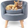 Shally Dogan Cuccia Poltrona per Animali Domestici con Imbottitura Morbida, Letto per Cani e Gatti in Velluto con Cuscino Ergonomico, Lettino Migliora Sonno Design Premium, 40,5 x 30 cm