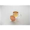 Tazza in borosilicato coperchio in bamboo personalizzate o neutre