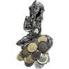 Argento Statua Portafortuna Argento 696 Dea Bendata con Monete 10 cm