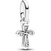 PANDORA ME Mini ciondolo a forma di croce in argento Sterling con zirconia cubica trasparente