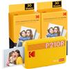 KODAK Mini 2 Retro 4PASS Stampante Fotografica Portatile (5.3x8.6cm) + Pacchetto con 68 Fogli, Giallo
