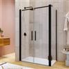 DEGHI Box doccia 70x120 apertura saloon con vetro anticalcare trasparente e profilo nero 195h - Lost