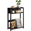 IBUYKE 3 Ripiani Tavolino Piccolo Per Piccoli Spaz,Tavolino Da Divano Con Ripiani Per Riviste,Con Ripiano Portaoggetti, Comodino Moderno Per Soggiorno Camera Balcone Cucina,Nero TMZ001B