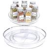 Lostwry 2 Pezzi Portaspezie Girevole Organizer da Cucina, Lazy Susan Turntable Cupboard Organiser Ripiani Trasparenti Vassoio Girevole Portaoggetti da Cucina per Barattoli e Spezie, 27+23,5 cm