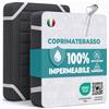 Flowen Coprimaterasso Una Piazza e Mezza Impermeabile 140x200 cm 2pz Lenzuolo in Cotone Cerata Letto Francese Salva Materasso Traversa Traspirante Antiacaro Anallergico Lavabile in Lavatrice con 4 Elastici
