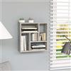 Gecheer Scaffale a Parete Grigio Cemento, Libreria Pensile da Parete a Muro Design Moderna, Scaffale Pensile da Parete a Muro, Mensola Pensile da Parete a Muro, Scaffale Murale 45.1x16x45.1 cm