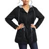 BFYSFBAIG Giacca Impermeabile Donna Antivento Leggera - Giacca a Vento Pioggia Sportivo con Cappuccio Traspirante- Trench Impermeabile Ragazza Antipioggia Corsa Outdoor (Rin1-Nero,XL)