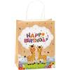 K3T Sacchetti regalo in carta kraft per compleanno, confezione da 6 pezzi, misura media (altezza x larghezza x profondità) 23 x 18 x 10 cm, art. n. 88017