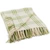 DII Modern Farmhouse Plaid Collection - Coperta in cotone con frange e cotone, 50 x 60 cm, colore: Bianco/Verde antico