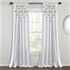 Lush Decor Tenda a pannello per finestra in lino con pompon Boho (pannello singolo), 213,4 cm di lunghezza x 132,1 cm di larghezza, acqua e spillo