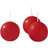 Cereria di Giorgio Risthò Candele Sfera, Cera, Rosso, 3x3x3 cm