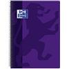 Oxford Quaderno classico a spirale, copertina in plastica, griglia 4 x 4, viola