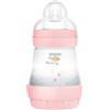 MAM Biberon Easy Start 160 ml, Biberon anticolica per allattamento misto che riduce le bolle d'aria e il rischio di coliche, Accessori neonati autosterilizzanti e con tettarella misura 1, Rosa