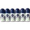 NIVEA MEN Sensitive Protect - Deodorante Roll On in confezione da 6 (6 x 50 ml), rullo antitraspirante per pelli sensibili, deodorante con protezione 48 ore