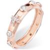 gioiellitaly Anello rosario argento 925 ramato rosè liscio grani e croce con pietre bianche Anello preghiera unisex Gioiello Uomo Donna