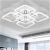 Qcyuui Plafoniera LED Quadrata Lampadari Moderni a Incasso, 100 W Dimmerabile Camera da Letto Lampade da Soffitto Design Nordico per Soggiorno Cucina con Telecomando/Cromo