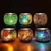 Larcenciel Porta Candele 6 Pezzi, Mosaico Portacandele in Vetro Candelabro Romantico Tealight, Portacandela Colorata Fatta a Mano, Decorazione Lanterna per Compleanno, Matrimonio, Natale, Festa