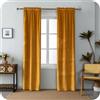 GIRASOLE HOME Coppia Tende Adelaide Morbide Oscuranti Termiche in Velluto 2 Pannelli da 55x220cm con Tasca, Ambra