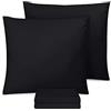 Utopia Bedding Pillowcases Set di 4 federe in 100% poliestere di dimensioni 65 x 65 cm di colore nero, morbide, in microfibra spazzolata.
