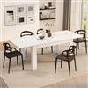 Mobili Fiver, Tavolo allungabile Cucina, Easy, 140(220) x90 cm, Bianco Lucido, per 6-8 persone, Tavolo Cucina, Made in Italy
