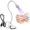 AISEELY Lampada UV per Unghie, Mini Lampada UV LED Unghie Professionale, 3W Lampada Unghie per Gel con Clip, 360° Testa Regolabile, Alimentazione USB Adatto per Manicure Accessori per Unghie Argento