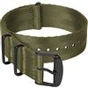 Archer Watch Straps - Cinturini NATO in Nylon Tipo Cintura di Sicurezza (Verde Oliva/Metallo nero, 18mm)